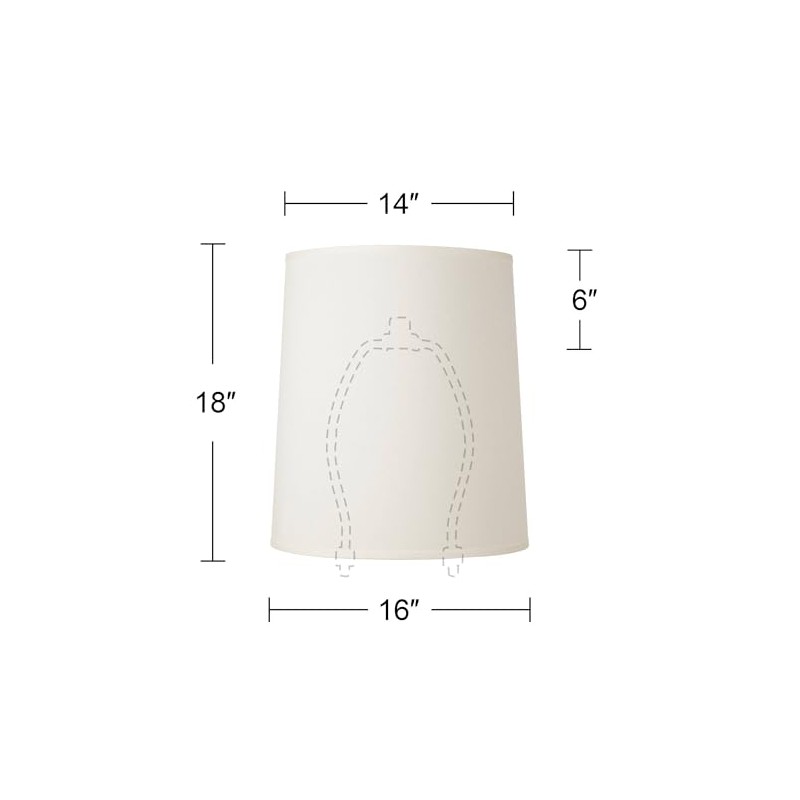 Large Drum Lamp Shade Off-White Fabric 14" Top x 16"