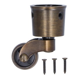 Metal Vintage Swivel Round Cup Caster, Furniture Caster Wheels Zinc Alloy Antique Round Cup Casters No Noise Wearable 360° Swivel Wheels for Table Chair Cabinet Piano