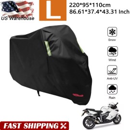 100% Waterproof Motorcycle Cover L for Honda CBR 1000F 1000RR 1000XX 600RR 929SE US