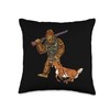 White Tail Deer Hunting Bigfoot Hunter Throw Pillow