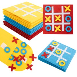 Tic Tac Toe Mini Board Games - 12PCS Mini Board Games, 3 Colors Bulk Felt Board Game, Strategic Board Games for Birthday Party, Family Games, Travel, Outdoor Activities, Classroom Games