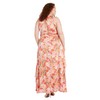 R&M Richards Women's Bright Floral Satin Peplum Halter Maxi Dress