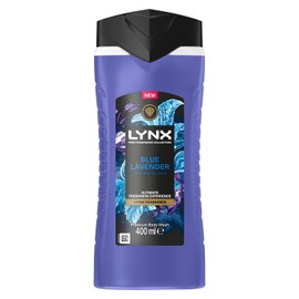Lynx Lynx Fine Fragrance Collection Body Wash for Men Blue Lavender, Pack of 3, Premium Shower Gel Infused with Essential Oils That Gives You 12 Hours of Freshness, 400 ml