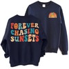 VisionSwipe Forever Chasing Sunsets Crewneck Sweatshirt - Beach Aesthetic Summer