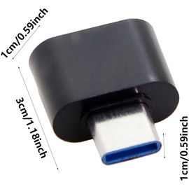 Vayfoni 2PCS USB to USC Adapters - Type-C to USB-A Adapter - USB 2.0 Data Transfer for Laptop Tablet Smartphone - Compatible with USB-C Devices (Black)