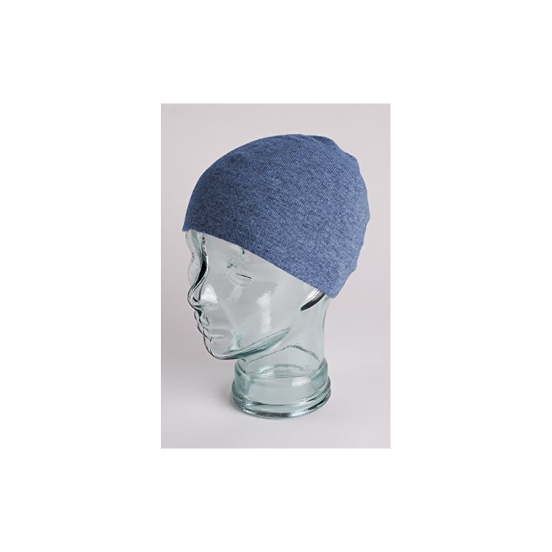 Love Cashmere Herren 100% Kaschmir Rollmütze Hut - 'Denimblau' -