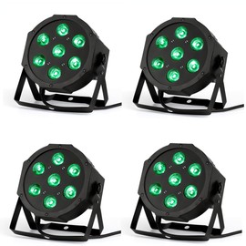 LED Par Light 4 Pcs Stage Lights 7x12W Uplights with Strict Testing 4in1 RGBW LED Par Lights Sound Activated DMX512 Control Bright DJ Par Light for Stage Party Club Disco Wedding Events