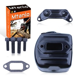 Mtanlo Exhaust Muffler Kit For Husqvarna 372XP 371 365 362 372 Chainsaw Gasket Bracket, Muffler, Bracket, Gasket, Screw.
