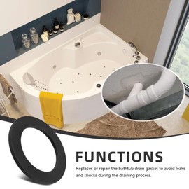 1-3/4-Inch by 2-3/8-Inch Rubber Gasket for Tub Drain Shoe Tub Overflow Silicone Drain Stopper Gasket, Used to Prevent Leakage & Impact Silicone Bathtub Drains Seal, 5Pcs