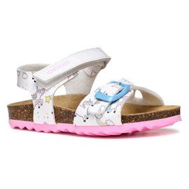 Geox Girls' B Chalki Girl Sandal, White, 26 UK