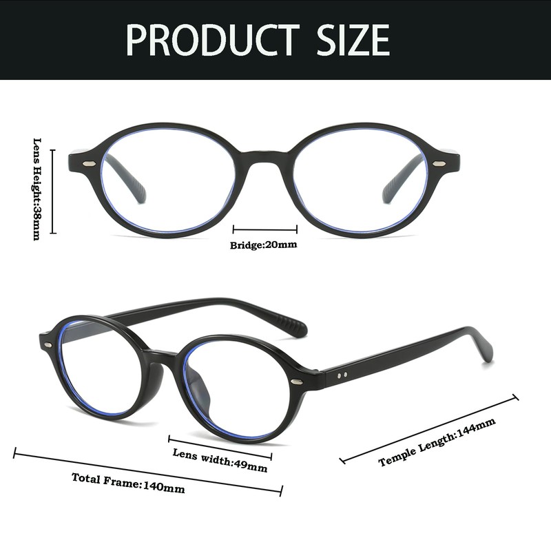 YAMEIZE Blue Light Filter Glasses for Men and Women Oval