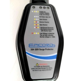 Epicord RV Surge Protector 30 Amp /RV Circuit Analyzer (3600 J) With LED Indicator Light