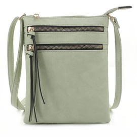 DELUXITY Crossbody Purse Bag Shoulder Bag Multi Pocket Zipper Purse | Mint