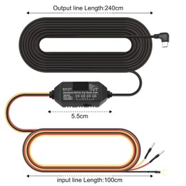 MEIRIYFA Dash Cam Acc Hardwire Kit USB Type C Hard Wire Kit Fuse 12V-24V to DC 5V 3A Dashboard Car Camera Charger Power Cord with Low Voltage Protection for Dashcam GPS Recorder 11.5ft