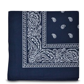 Shukan Fashions - Paisley Style Bandana Biker Cow Boy Cow Girl Neck Scarf Neck Wrist Wrap (Navy)