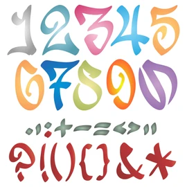 Craft Kreatively Graffiti Stencil, 6.3 cm, 21.5 x 21.5 cm (M) - Street Graffiti Numbers Punctuation Mark Street Vandle Style Alphabet Letters Script Stencils for Painting Template