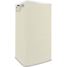 SNIGJAT Extra Large Laundry Hamper, 100 L Tall Laundry Basket with Sturdy Handles, Dirty Clothes Basket for Bedroom, Large Hamper, Sturdy Storage Organizer for Clothes Toys Beige