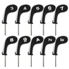 Andux 10pcs/set Golf Iron Club Head Covers with Zipper Black/white