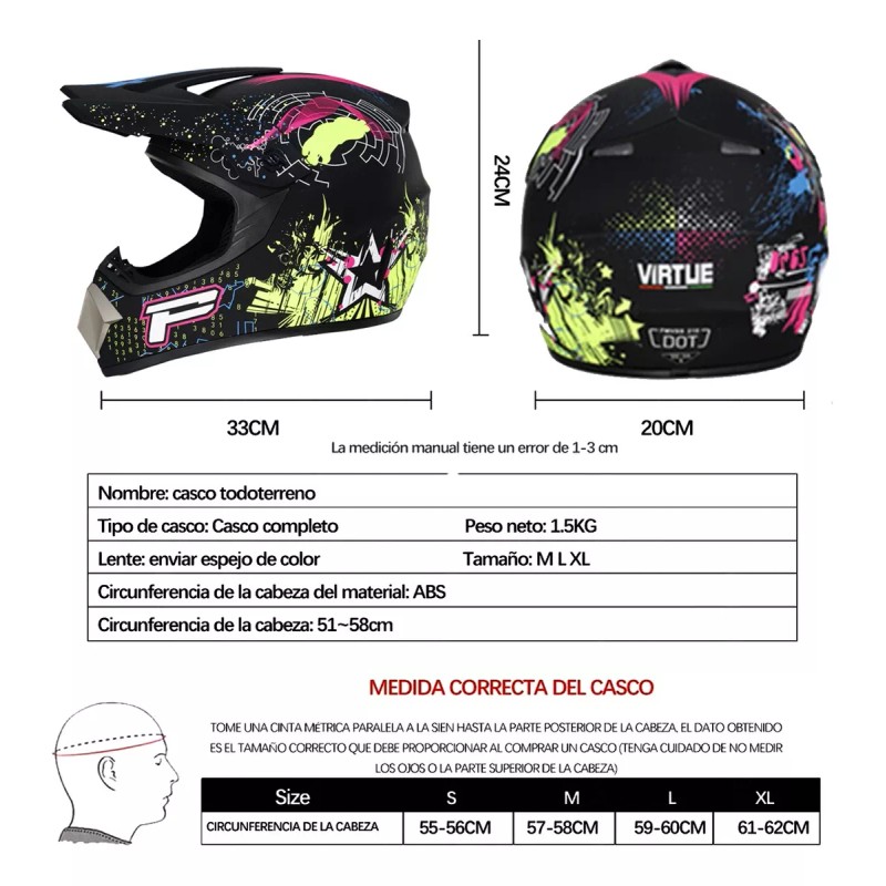 DIUNASENGCH Casco De Motocross Certificado + Regalo
