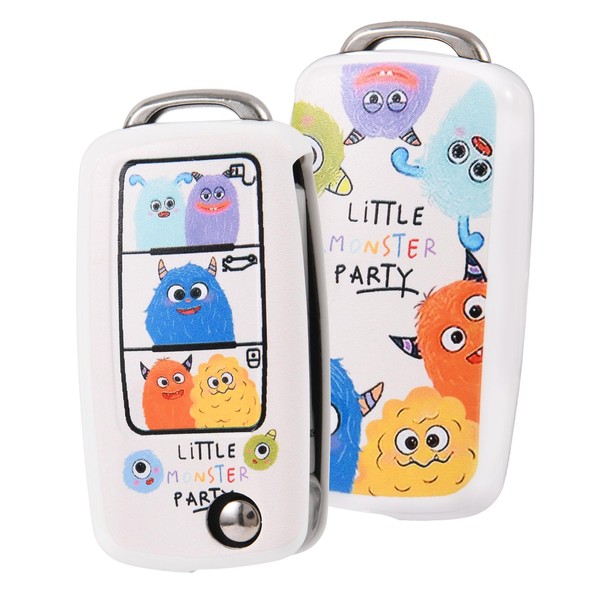 OATSBASF OATSBASF Cute Cartoon-Design TPU Autoschlssel Hlle fr VW Golf