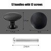 KAHEIGN 24Pcs Round Cabinet Knobs, 30mm Matted Black Mushroom Drawer
