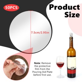 Pack of 50 Wine Pourers, Wine Pouring Aid, Reusable Pourers for Dad Gifts, Wine Bottles, Birthday, Wedding, Party Accessories