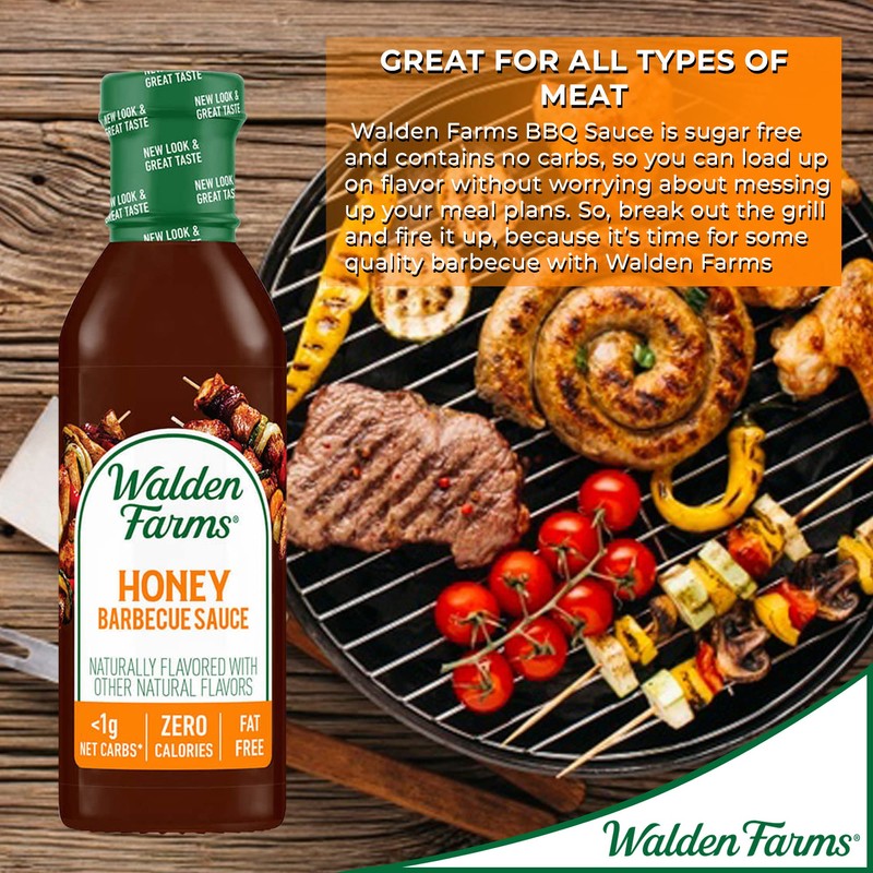 Walden Farms Sugar Free Honey BBQ Sauce, 12-oz. Gourmet Barbecue
