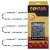 3 Pack Chainsaw Chains 8 Inch (20cm), 33 Drive Links,