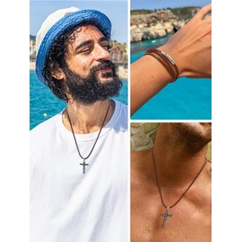 U7 Necklace Men 3mm Wide Diy Waterproof Woven Brown Rope Necklace For Men Women 30 Inch