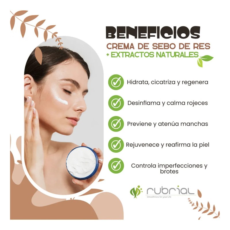 Crema De Sebo De Res Rubrial Día/noche Normal A Seca