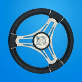 Gussi Italia Verona Boat Steering Wheel Brushed Alum Spokes KEYED or SPLINED HUB | Stingray