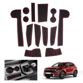 GAFAT Compatible with Kia Sportage NQ5 2022-2024 2025 (Manual Transmission) Non-Slip Mats, Rubber Mats Non-Slip for Centre Console, Cup Holder, Door Seam Mats, Sportage NQ5 Accessories (Red)