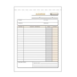 CABLEPELADO Scheckheft albaran 2 copies 40 sheets A6 White