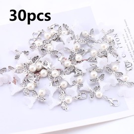 HERZWILD Guardian Angel Make Your Own Set Key Ring Angel Charm Pearl Angel Pendant for DIY Wedding Jewellery Necklace Crafts (AB2)