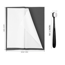 Syyflibb Silver Jewellery Cleaner Kit – 2 Ultra-Soft Brushes (Flat & Wave) + Dual Polishing Cloths for Sterling Silver, Gold, Rings & Chains | Tarnish Removal & Scratch-Free Cleaning