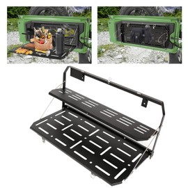 KUAFU Double-Layer Foldable Tailgate Table Compatible with 2018-2023 Jeep Wrangler JL 2/4 Door Rear Door Table Storage Cargo Shelf Steel Black