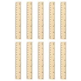 FKWKUW Pack of 10 Wooden Rulers with 2 Precise Scales Individually Printed Ruler Wood Small for School Classroom Home Office Crafts