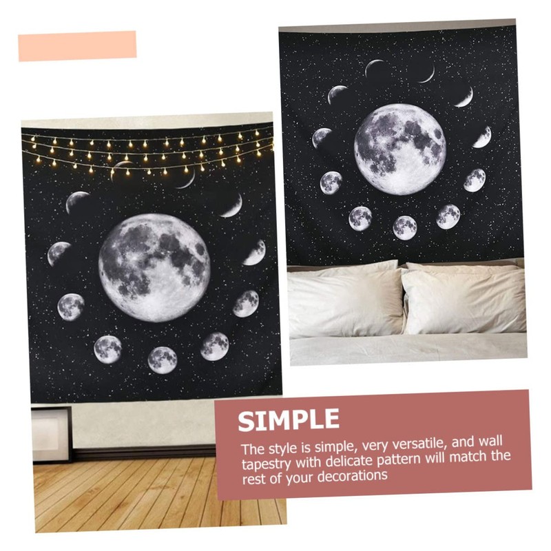 ABOOFAN 1Pc Moon Pattern Tapestry Delicate Wall Blanket for Bedroom