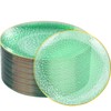 Rubtlamp 60 Pieces Green Gold Plastic Plates - 10 inch