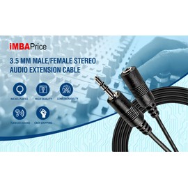 iMBAPrice® 25 Feet 3.5mm Male to Female Stereo Audio Cable for Phones, Headphones, Speakers, Tablets, PCs, MP3 Players and More