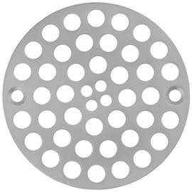 LXLOTUS 4inch Screw-in Drain Cover, Brushed Nickel Shower Drain Cover -Stainless Steel -Shower Drain Strainer -Brushed Nickel Shower Drain -Round Floor Drain Cover -Screws Included