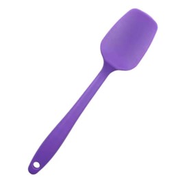 Plentur High Heat Flexible Silicone Spoon Spatula - 10.4in Seamless Baking Bowl Scraper and Cooking Scraper for Nonstick Cookware - Silicone Spatulas for Kitchen Use (Purple)