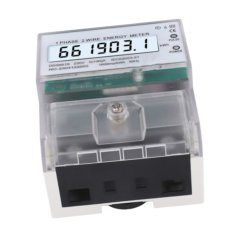 Digital Energy Meter 1 Phase 2 Wire KWh Electricity Wattmeter
