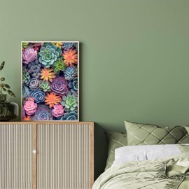 Ausanrl Succulents Diamond Painting Kits for Adults Beginners-Succulents Plant Diamond Art Kits for Adults,Flower Gem Art Kits for Adults for Gift Home Wall Decor Gifts 12x16inch