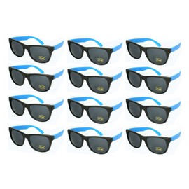 Edge I-Wear 12 Bulk 80s Neon Party Sunglasses for Adult Party Favors with CPSIA certified-Lead(Pb) Content Free (Blue, 54)