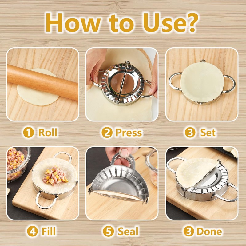 3-in-1 304 stainless steel dumpling maker empanada maker press mini