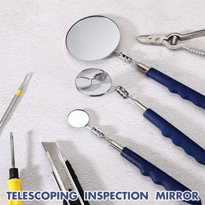 Copkim 3 Pieces Telescoping Inspection Mirror Stainless Steel Extendable Mechanic