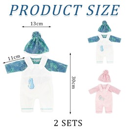 MEMOFYND 2 Sets Of Doll Clothes, Cute Outfits Including Top, Pants And Hat, Fun Doll Clothing Set, Doll Accessories