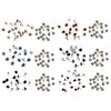 EXCEART Pack of 120 Crystal Rivets Rhinestone Rivets 8 mm