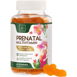Prenatal Vitamins for Women – Complete Pregnancy Multivitamin - Folic Acid, Omega 3 DHA, Choline, Vitamin D – Essential Support for Mom's & Baby Brain Development - Tasty Orange Flavor - 60 Gummies